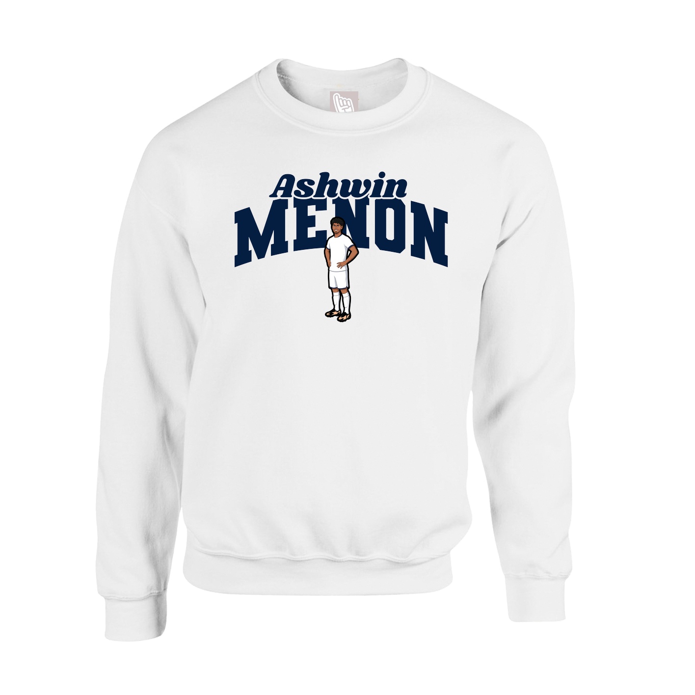 Fleece Crew — Signature Arch in White
