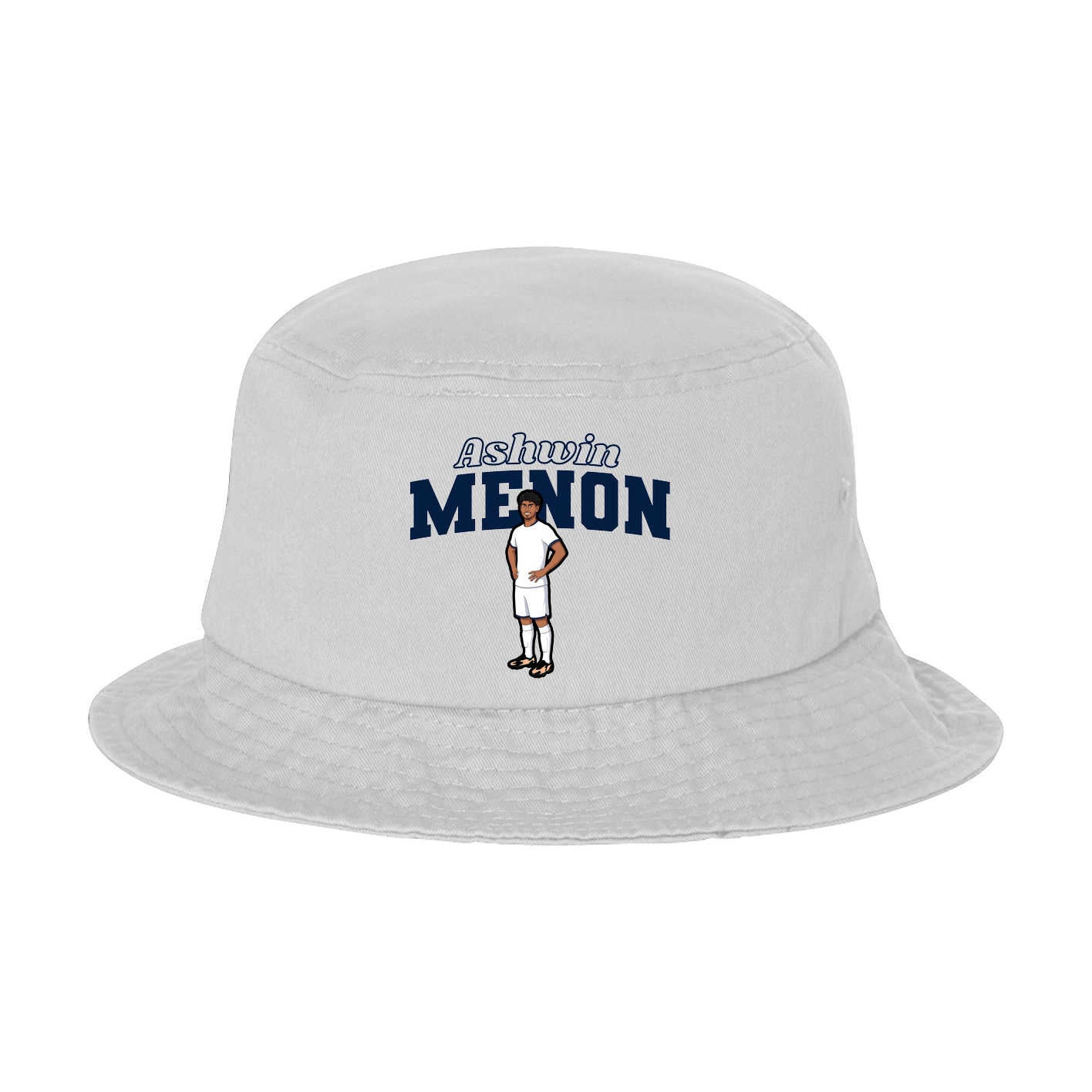 Bucket Cap — Name Arch in White