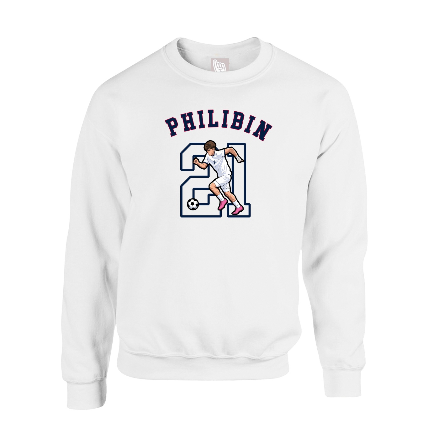 Fleece Crew — Shirsey Arch in White