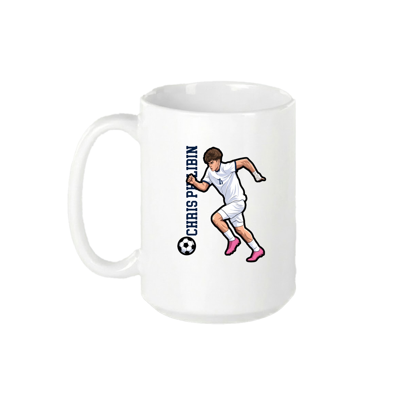 15oz Coffee Mug — Name Vertical in White