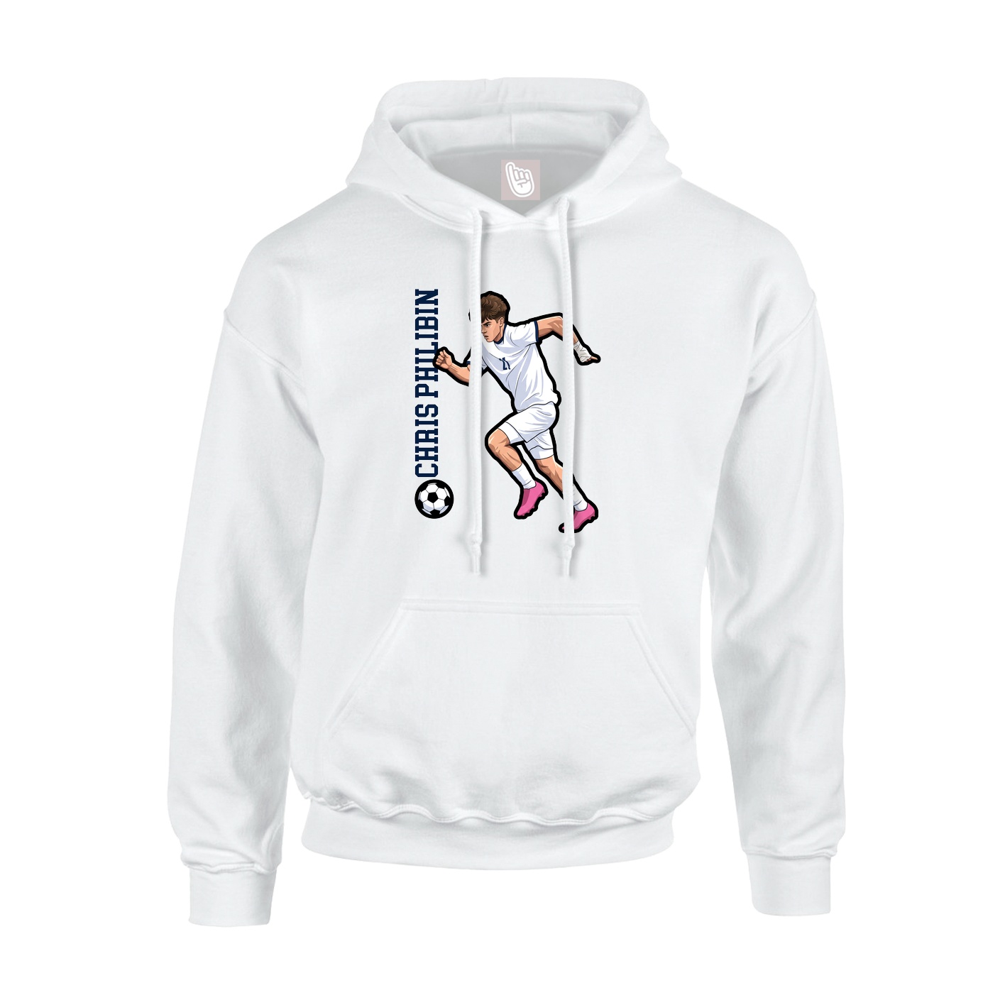 Hoodie — Name Vertical in White