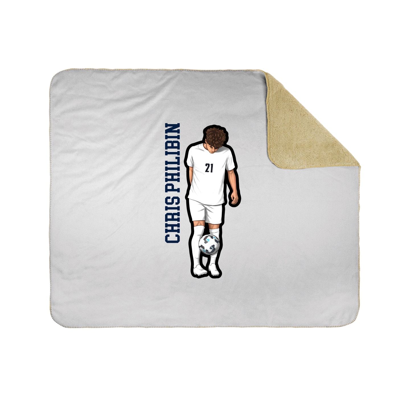 Throw Blanket — Name Vertical in White