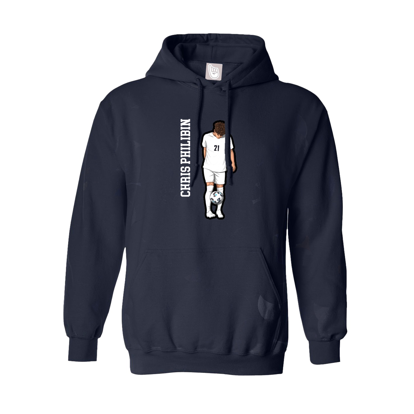 Youth Hoodie — Name Vertical in Navy