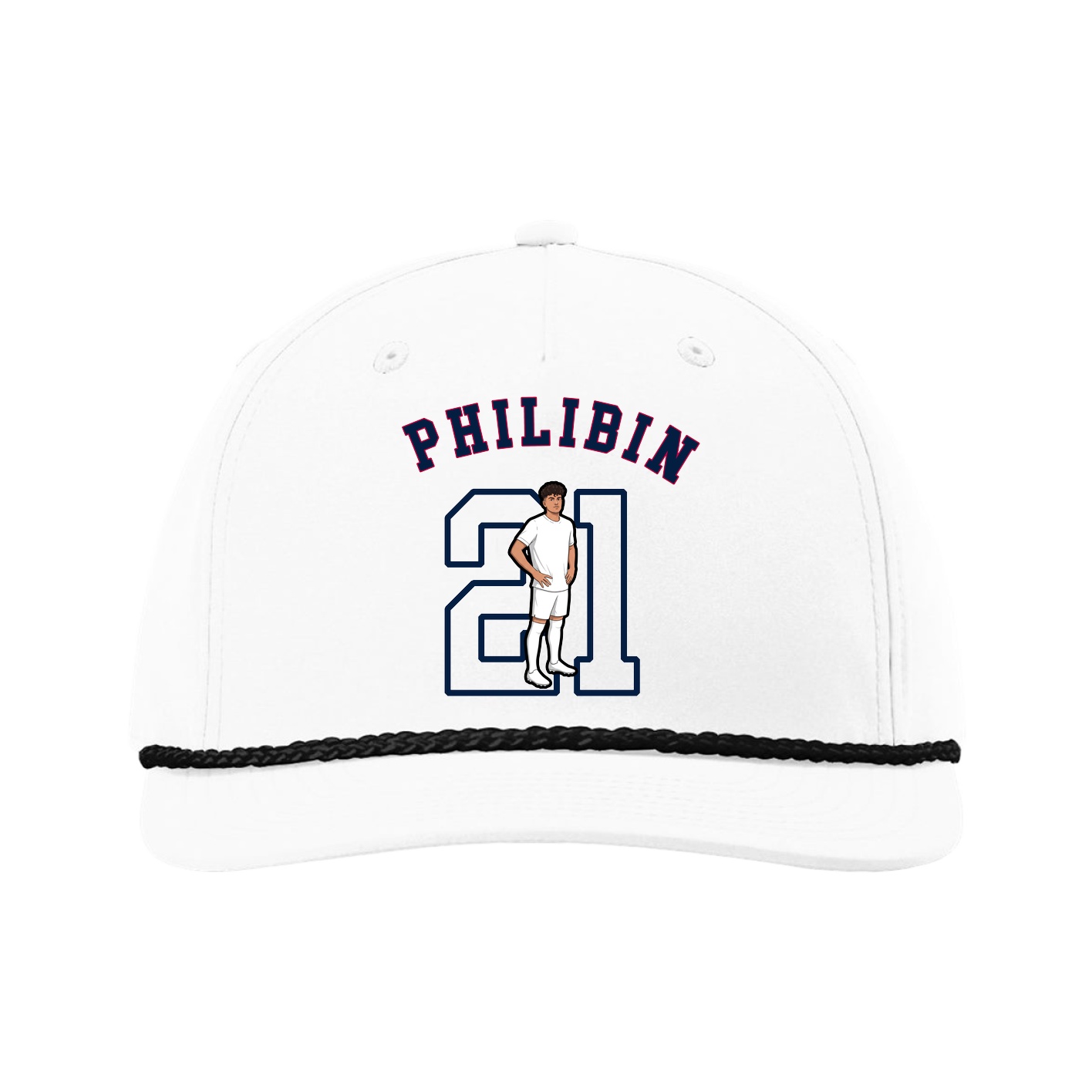 Five-Panel Classic Rope Cap — Shirsey Arch in White
