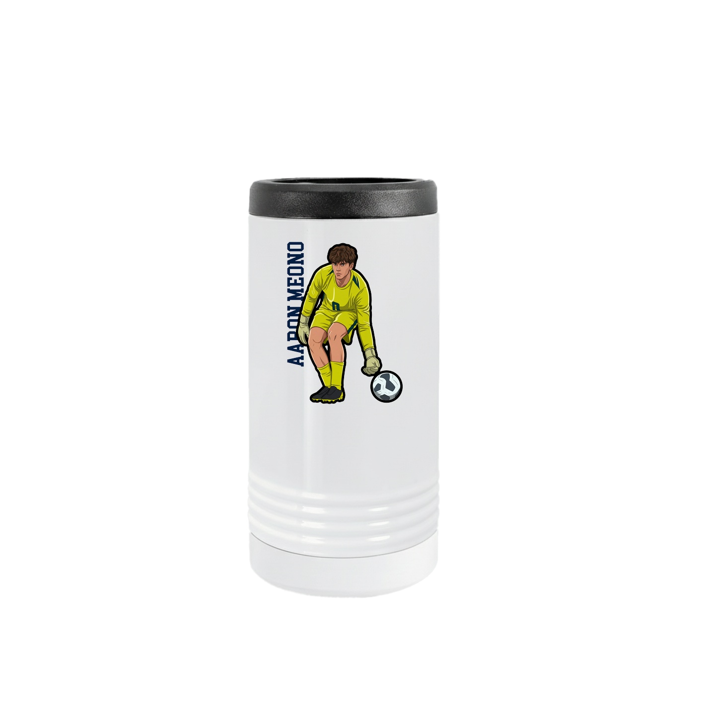 Slim Beverage Holder — Name Vertical in White