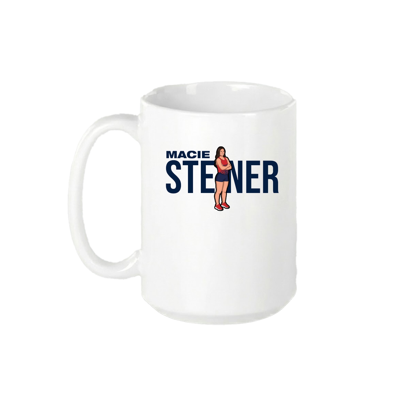 15oz Coffee Mug — Player Name in White