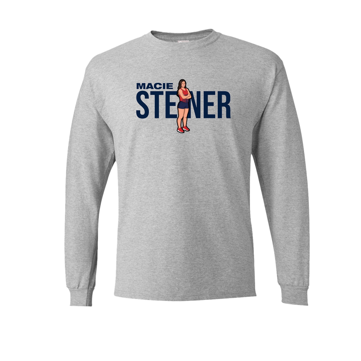 Long Sleeve Tee — Player Name in Grey