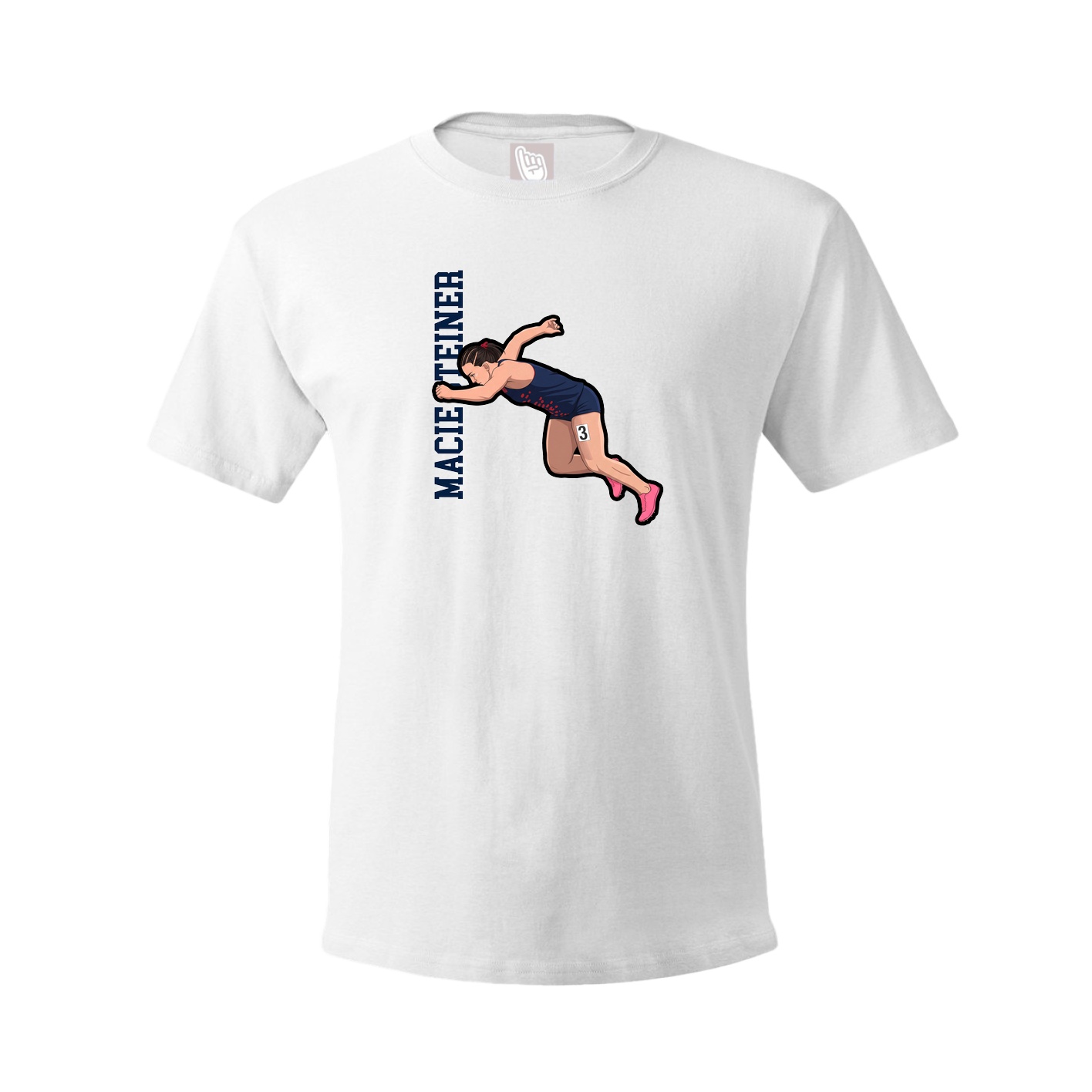 Youth Tee — Name Vertical in White