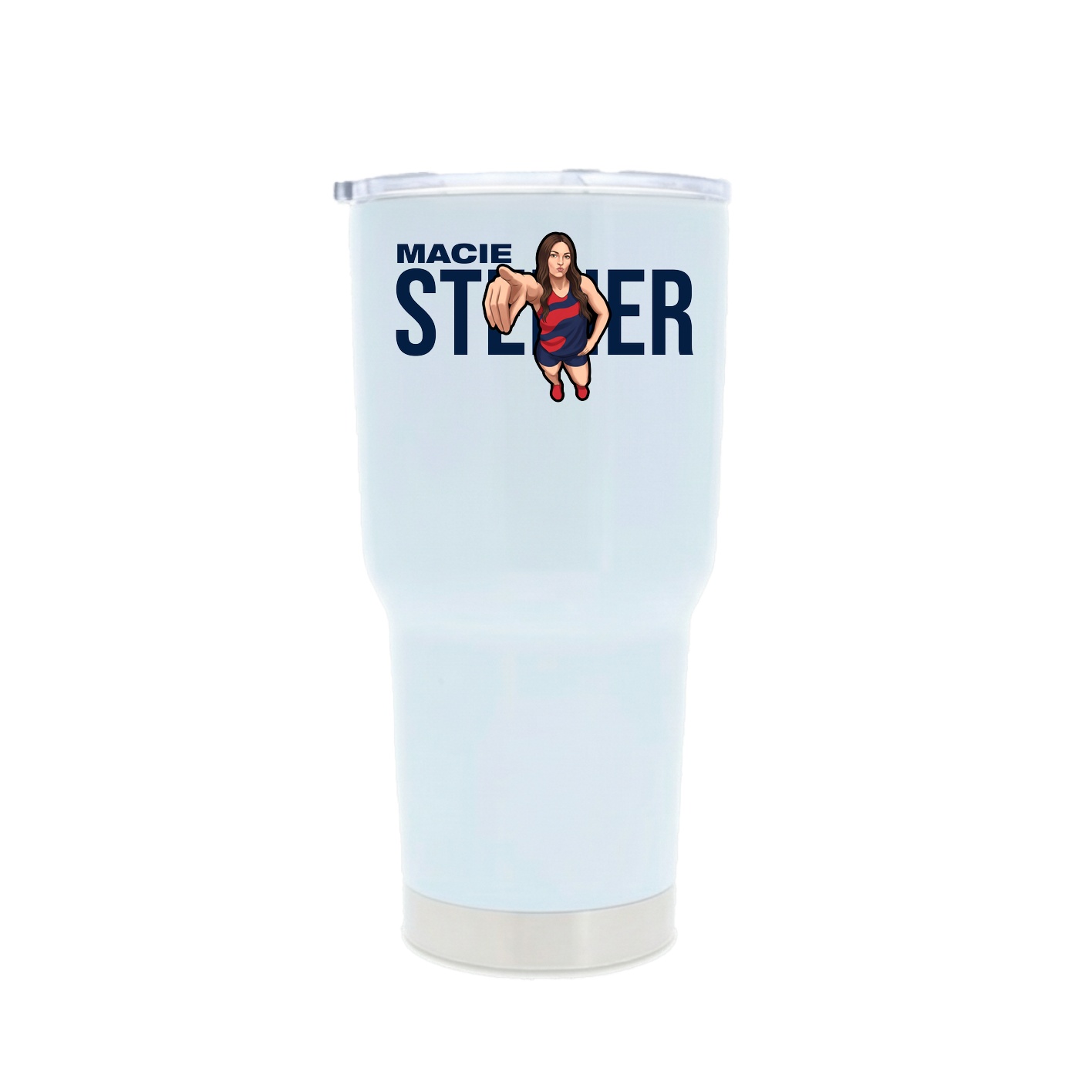 30oz Stainless Steel Tumbler — Player Name in White