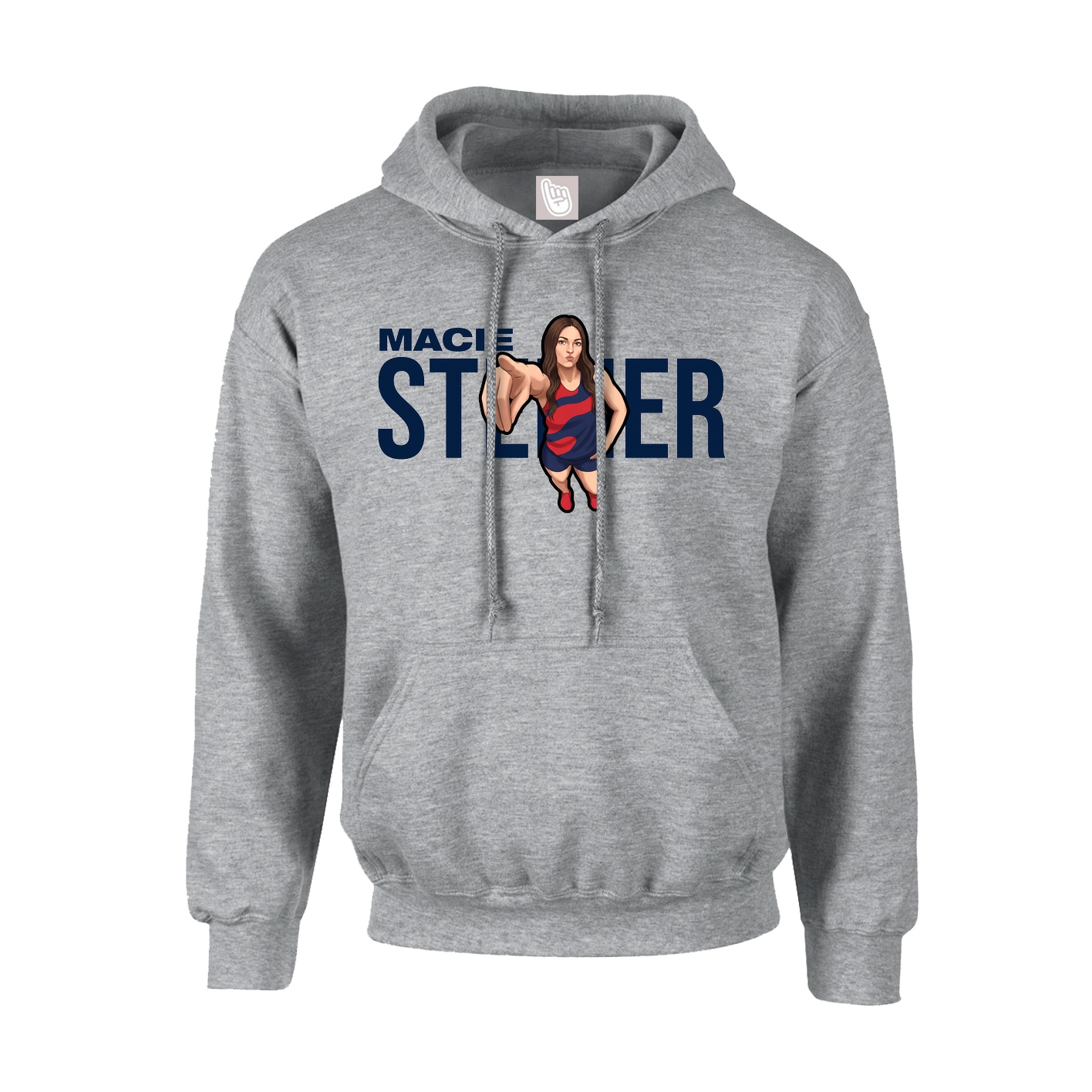 Hoodie — Player Name in Grey