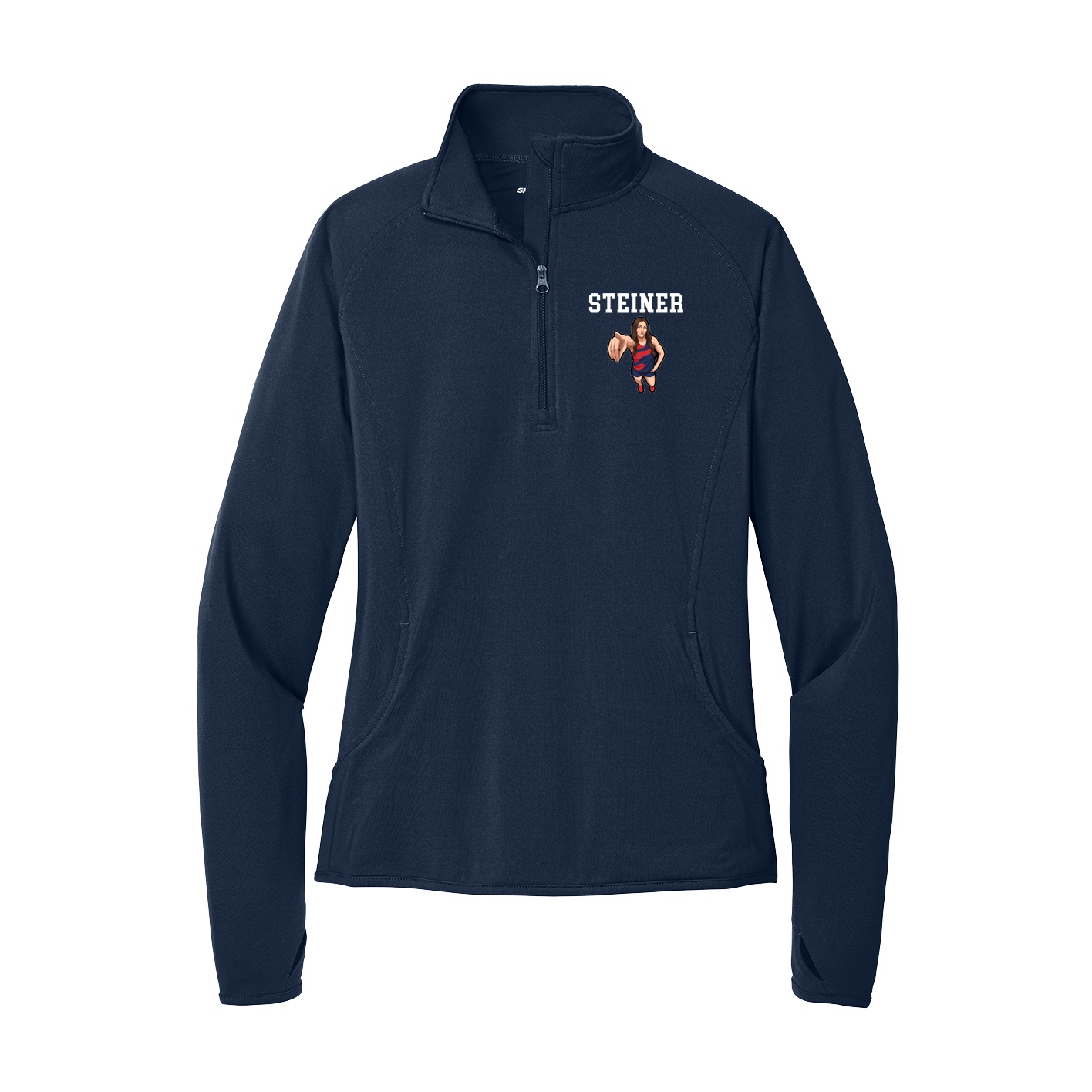 Women's Q-Zip Pullover — Shirsey in Navy
