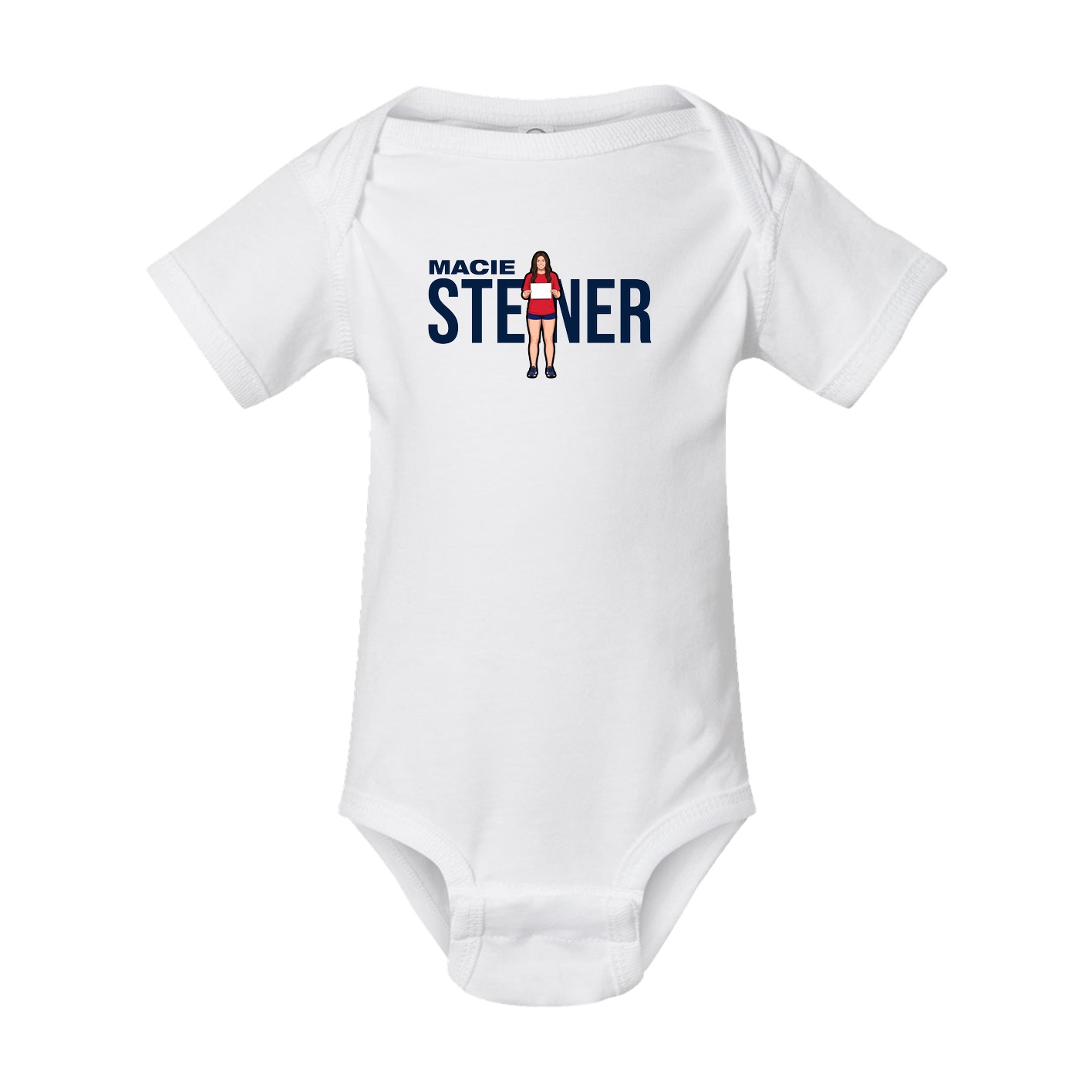 Baby Onesie — Player Name in White