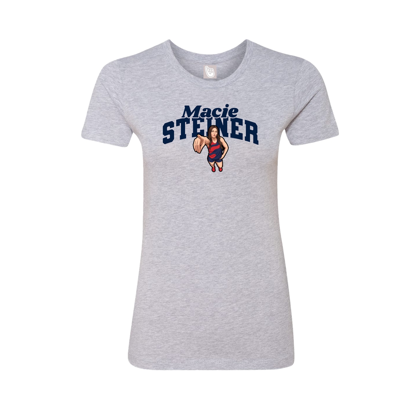 Fitted Women's Tee — Signature Arch in Grey