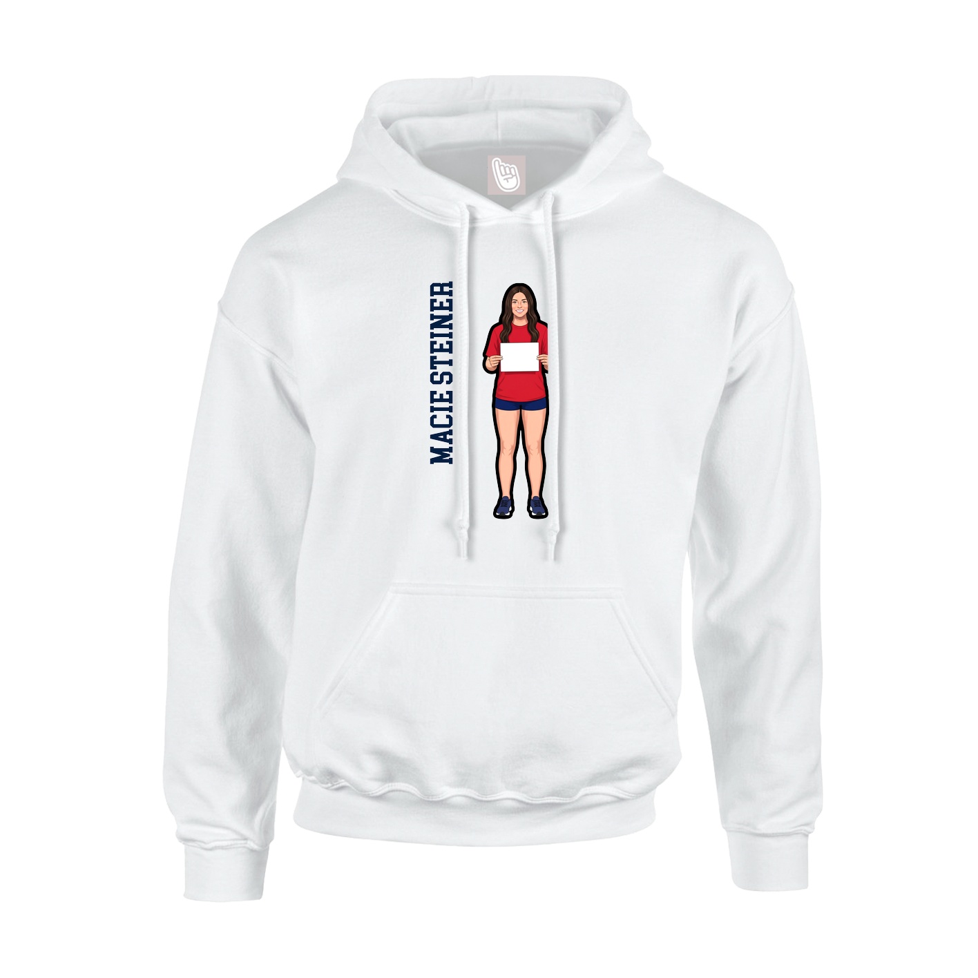 Hoodie — Name Vertical in White