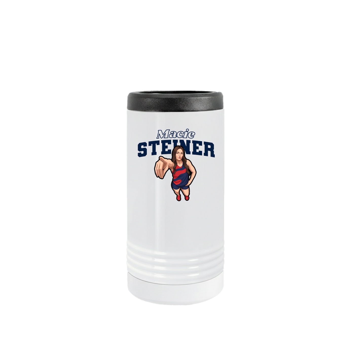 Slim Beverage Holder — Name Arch in White