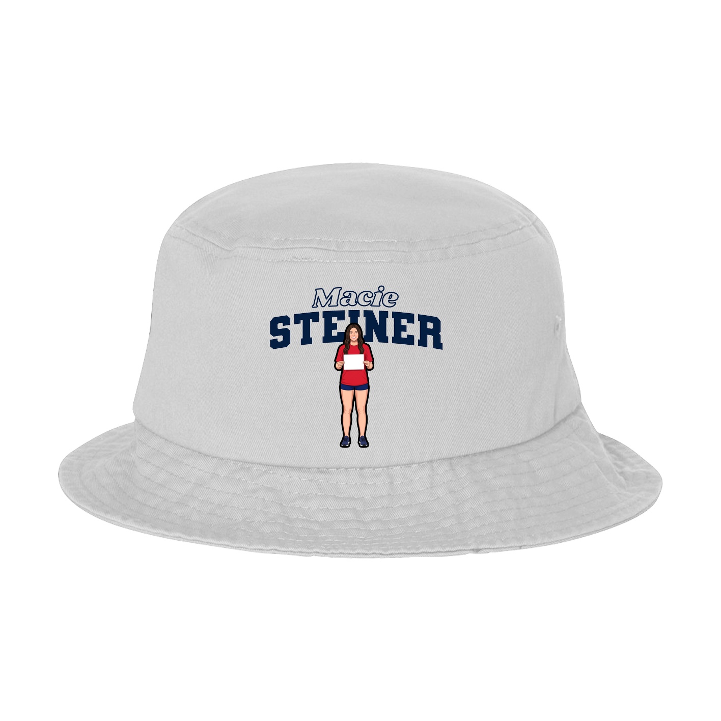 Bucket Cap — Name Arch in White