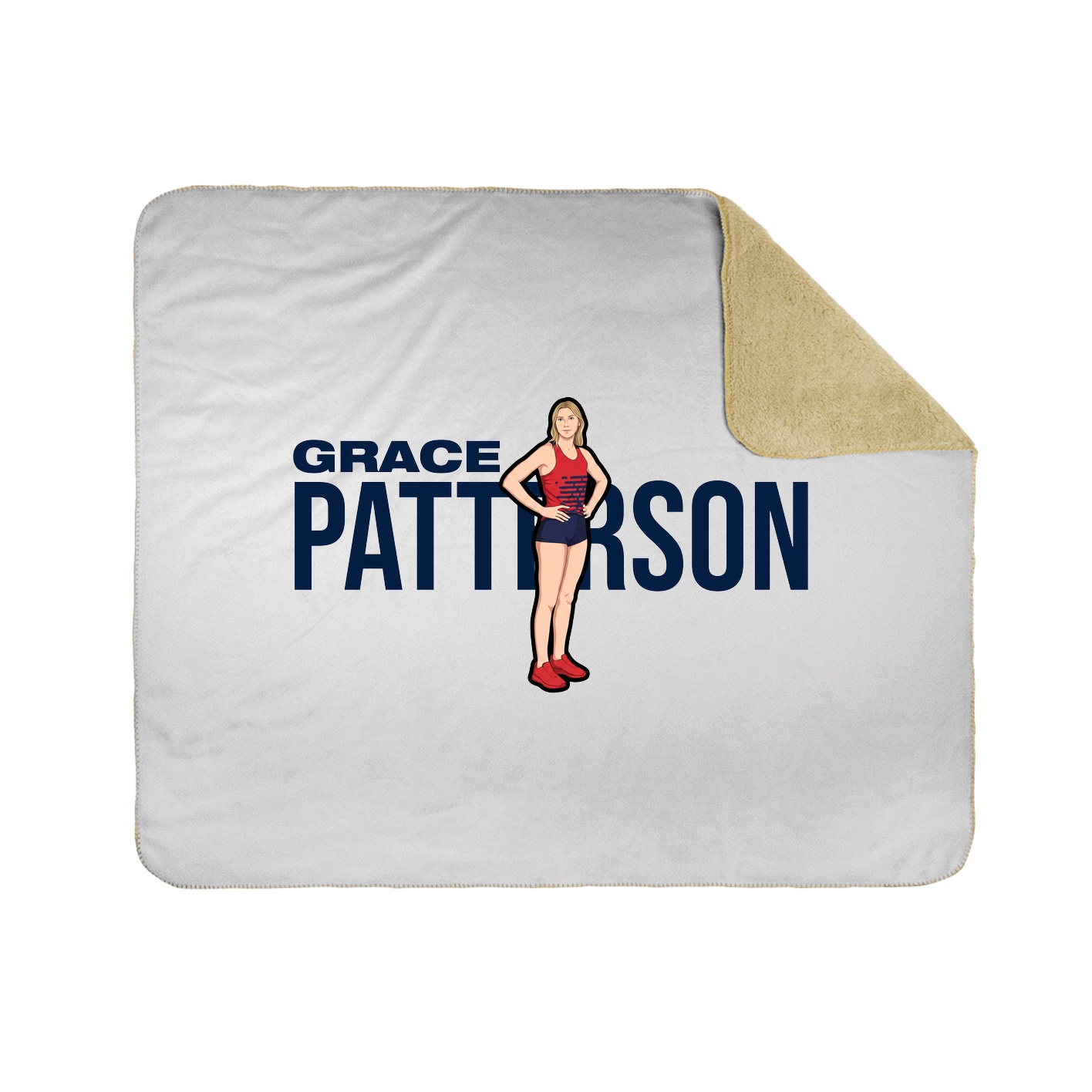 Throw Blanket — Player Name in White