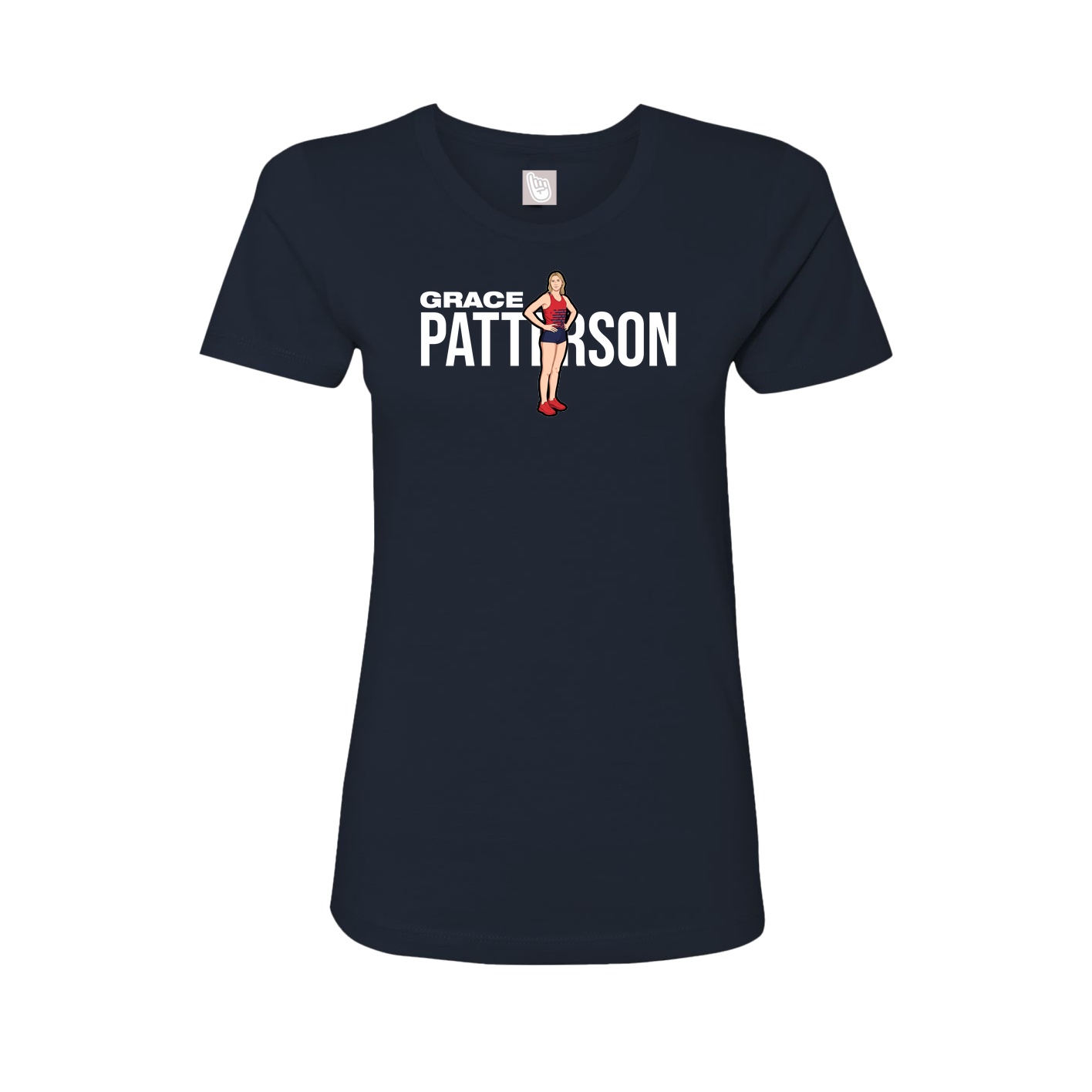 Fitted Women's Tee — Player Name in Navy