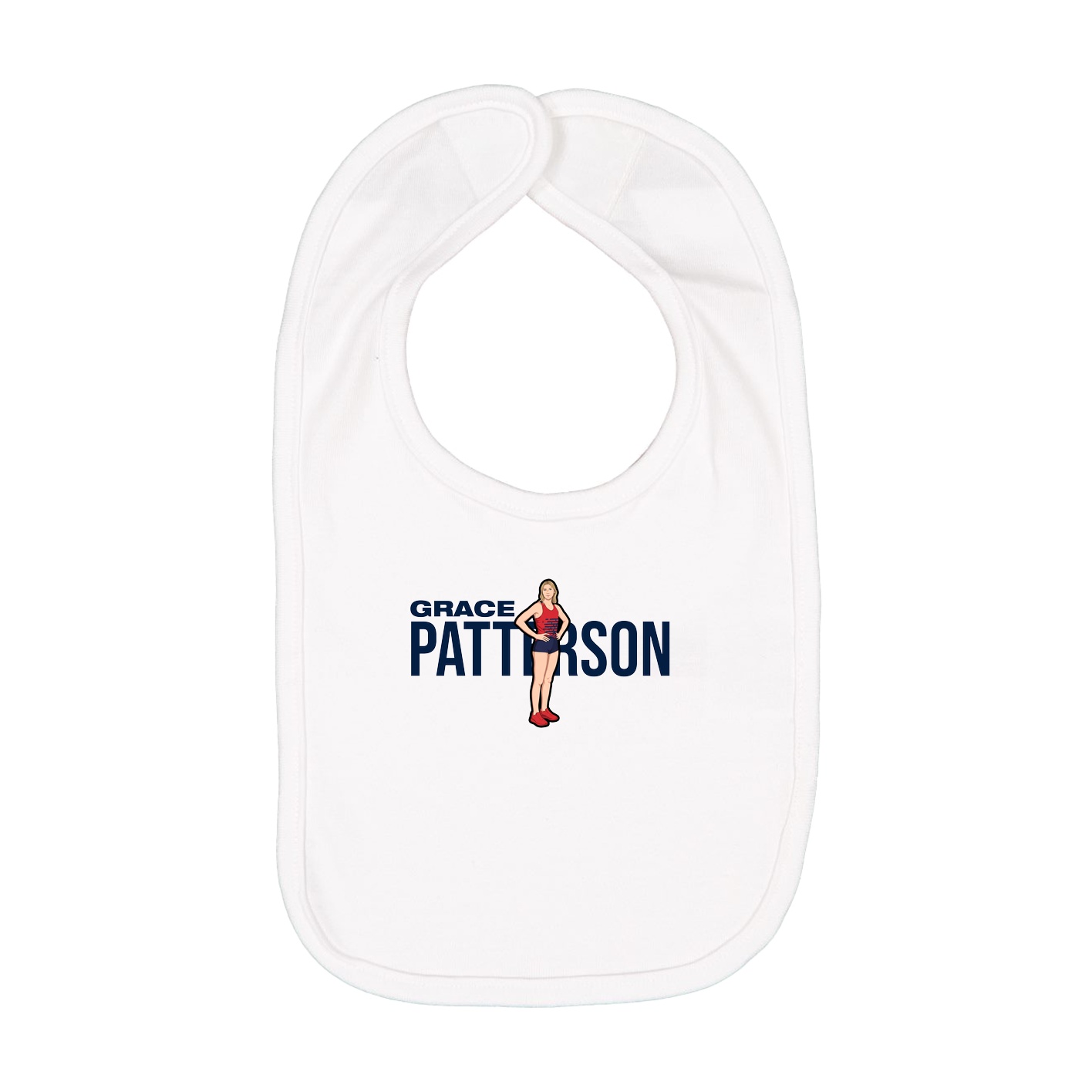 Infant Bib — Player Name in White