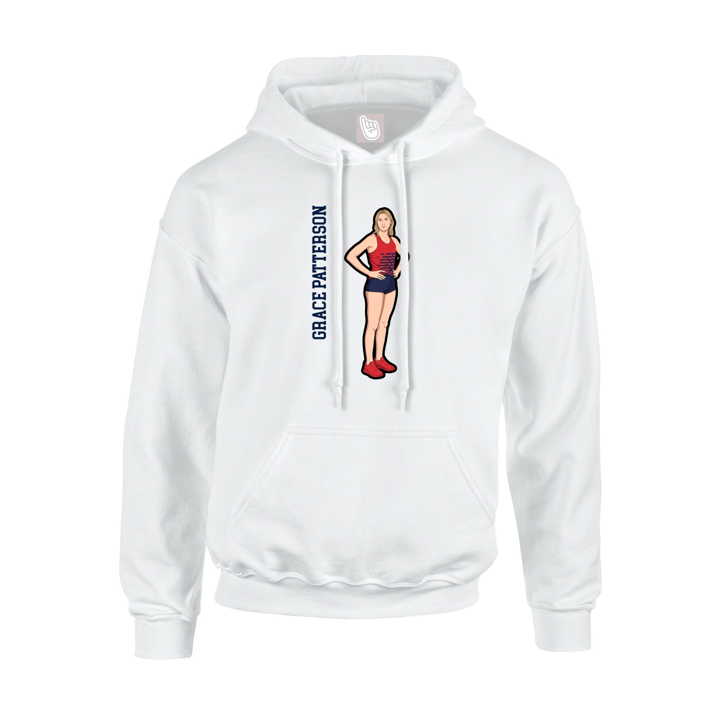 Youth Hoodie — Name Vertical in White
