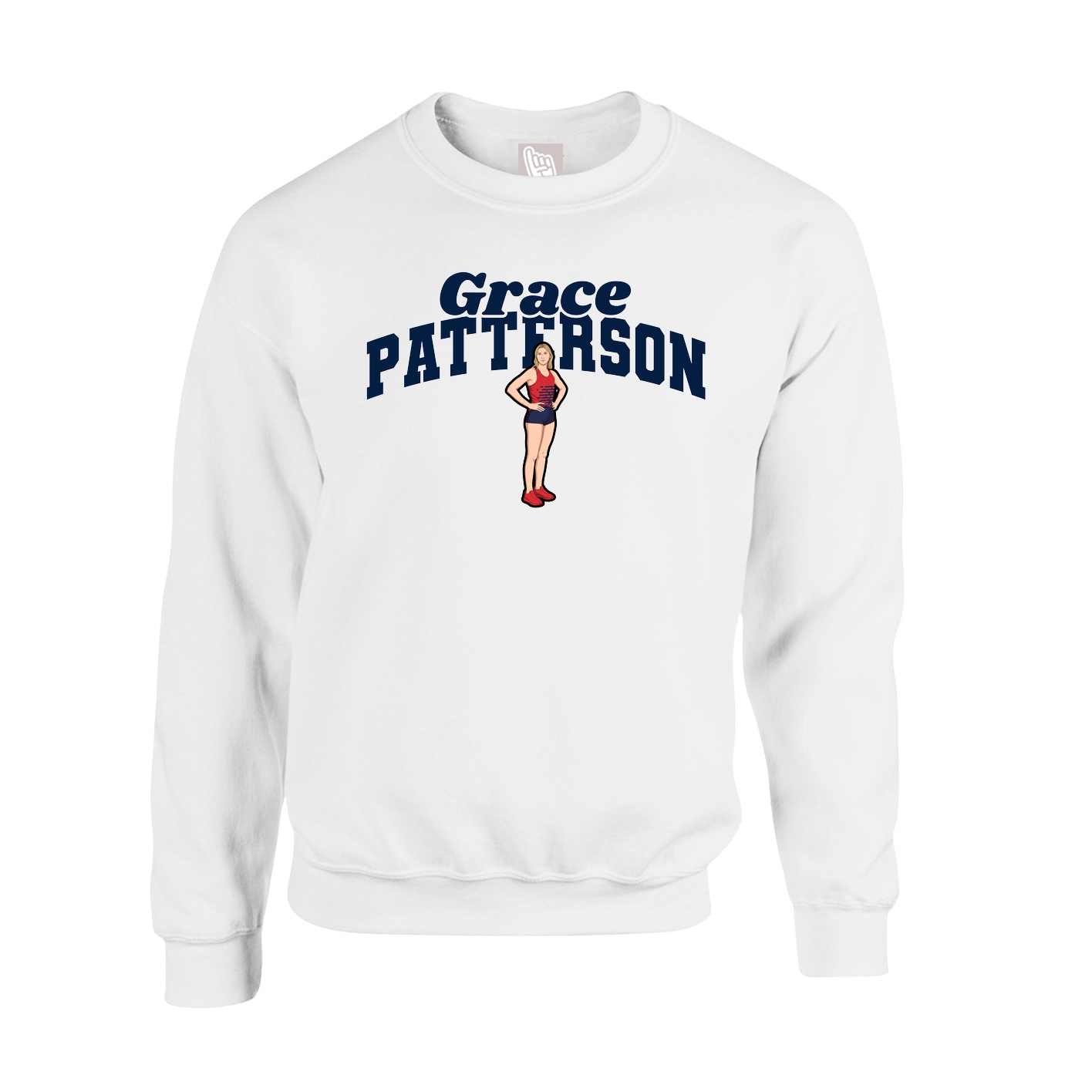 Fleece Crew — Signature Arch in White
