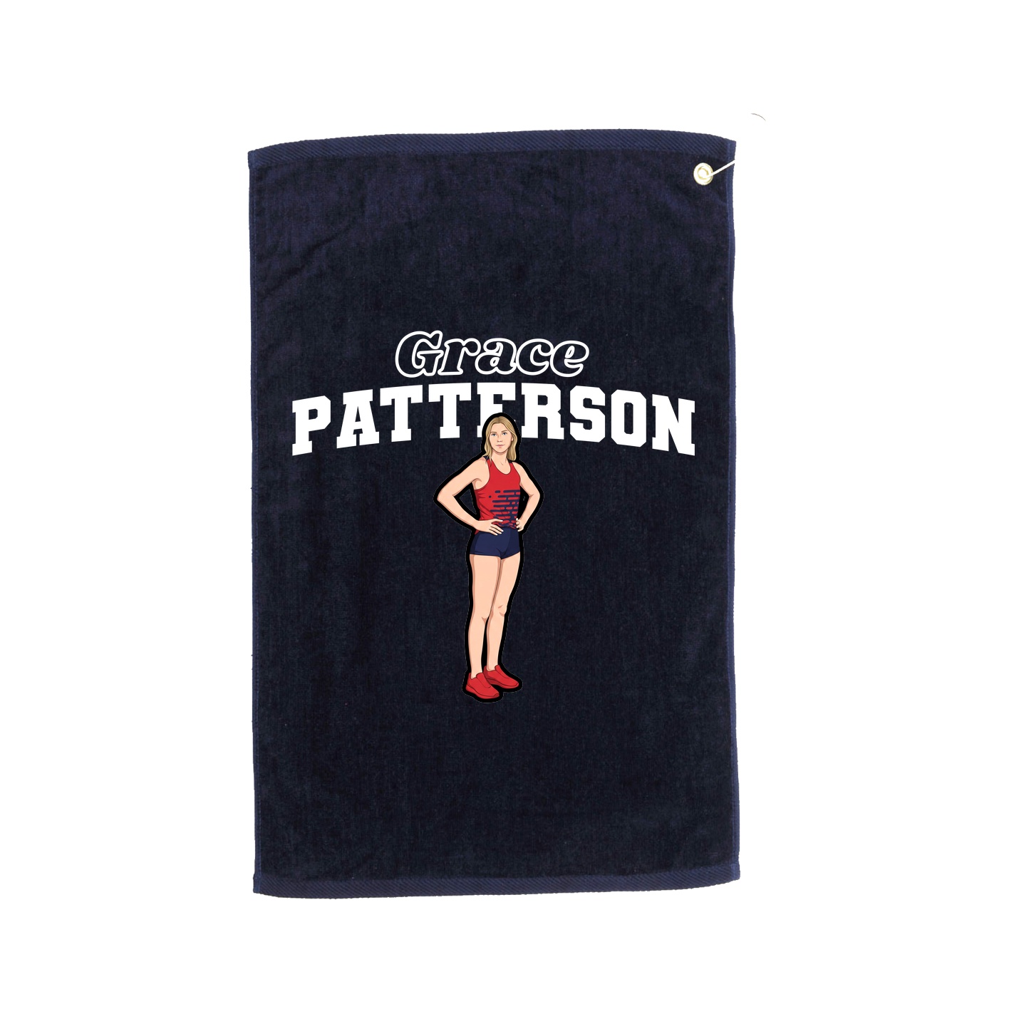 Golf Towel — Name Arch in Navy