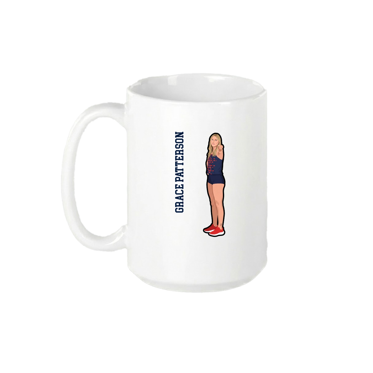 15oz Coffee Mug — Name Vertical in White