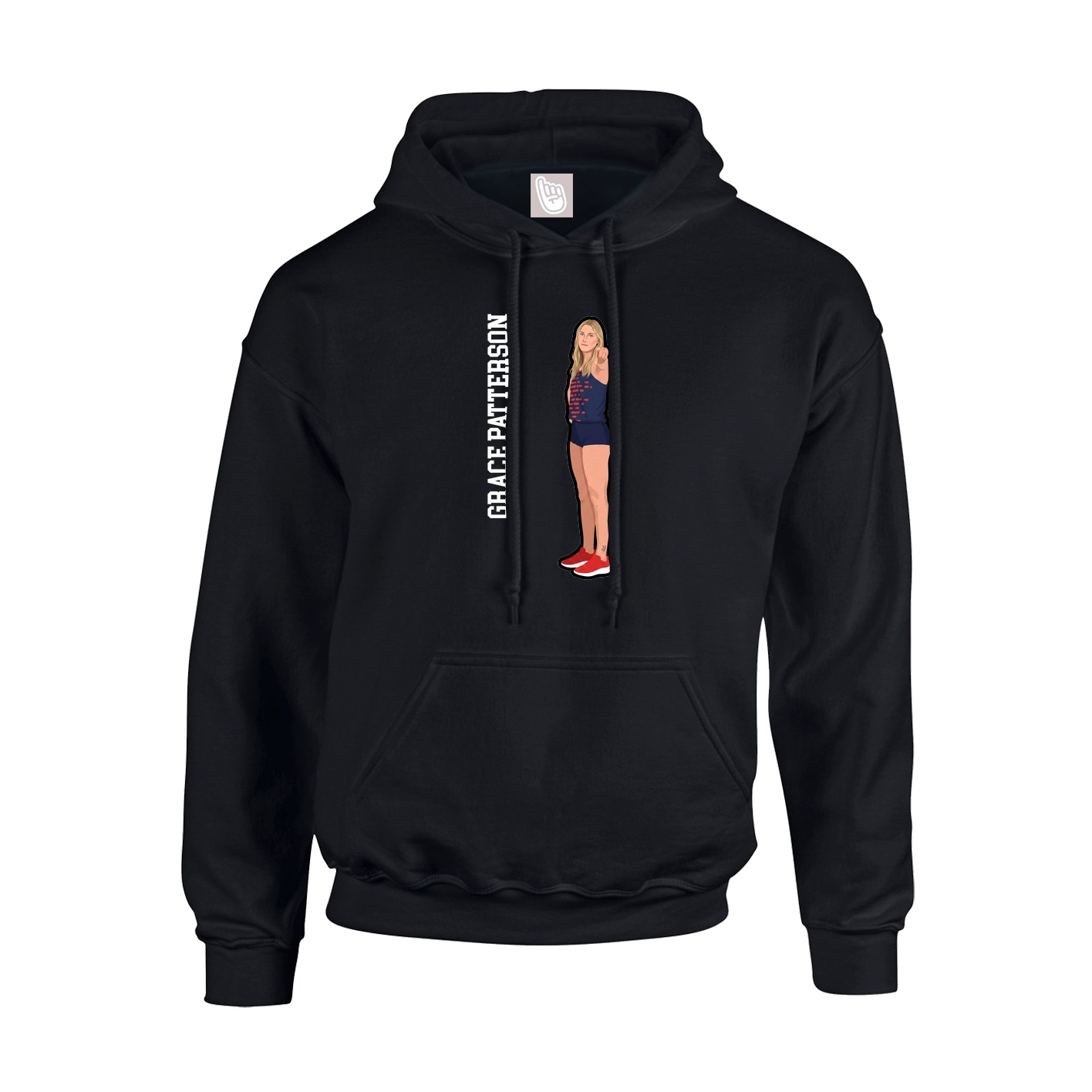 Hoodie — Name Vertical in Black