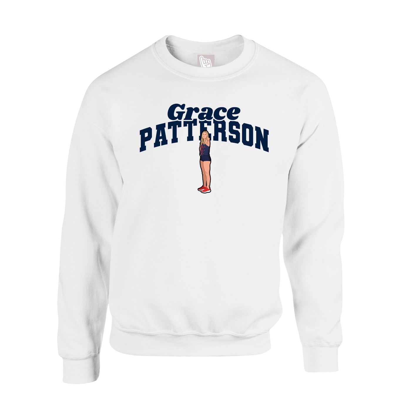 Fleece Crew — Signature Arch in White