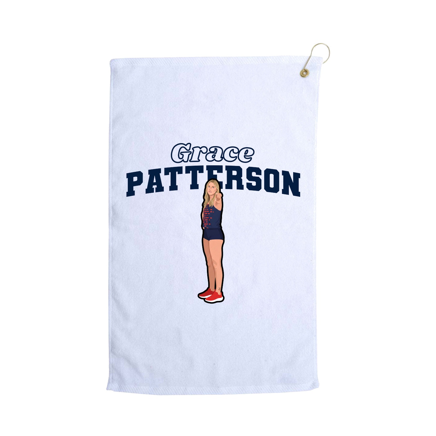Golf Towel — Name Arch in White