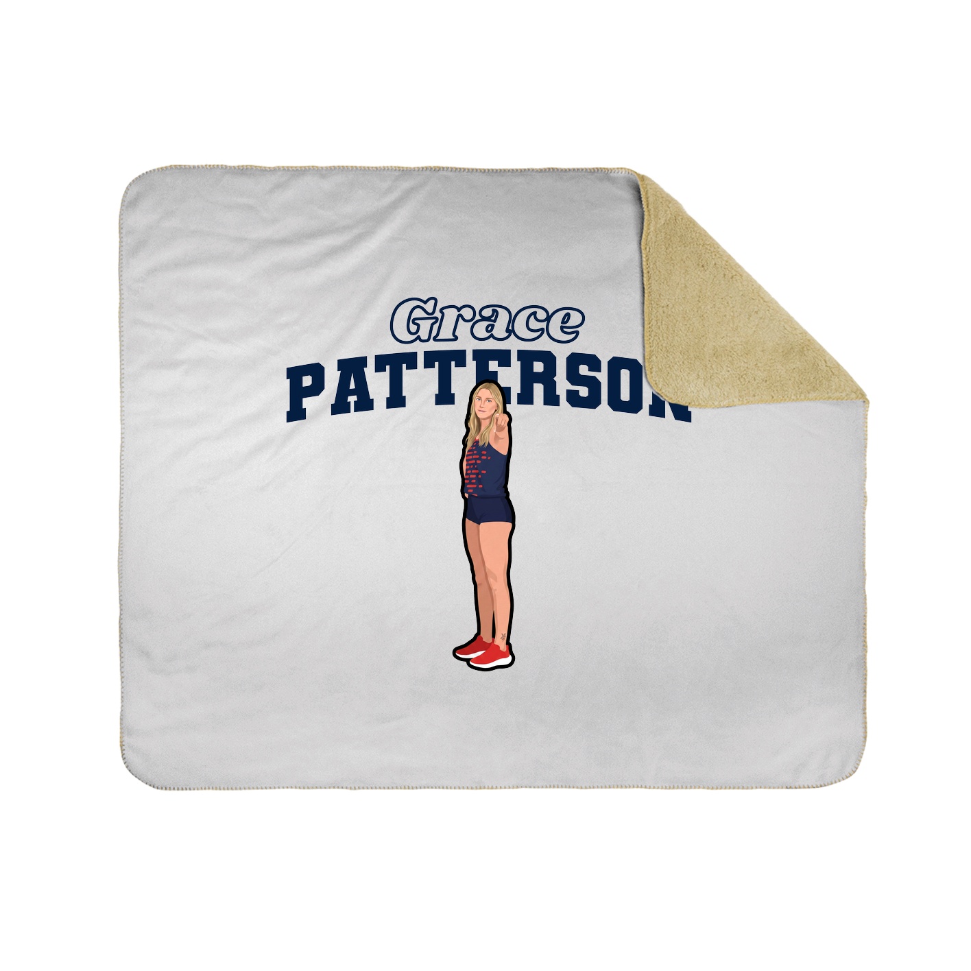 Throw Blanket — Name Arch in White