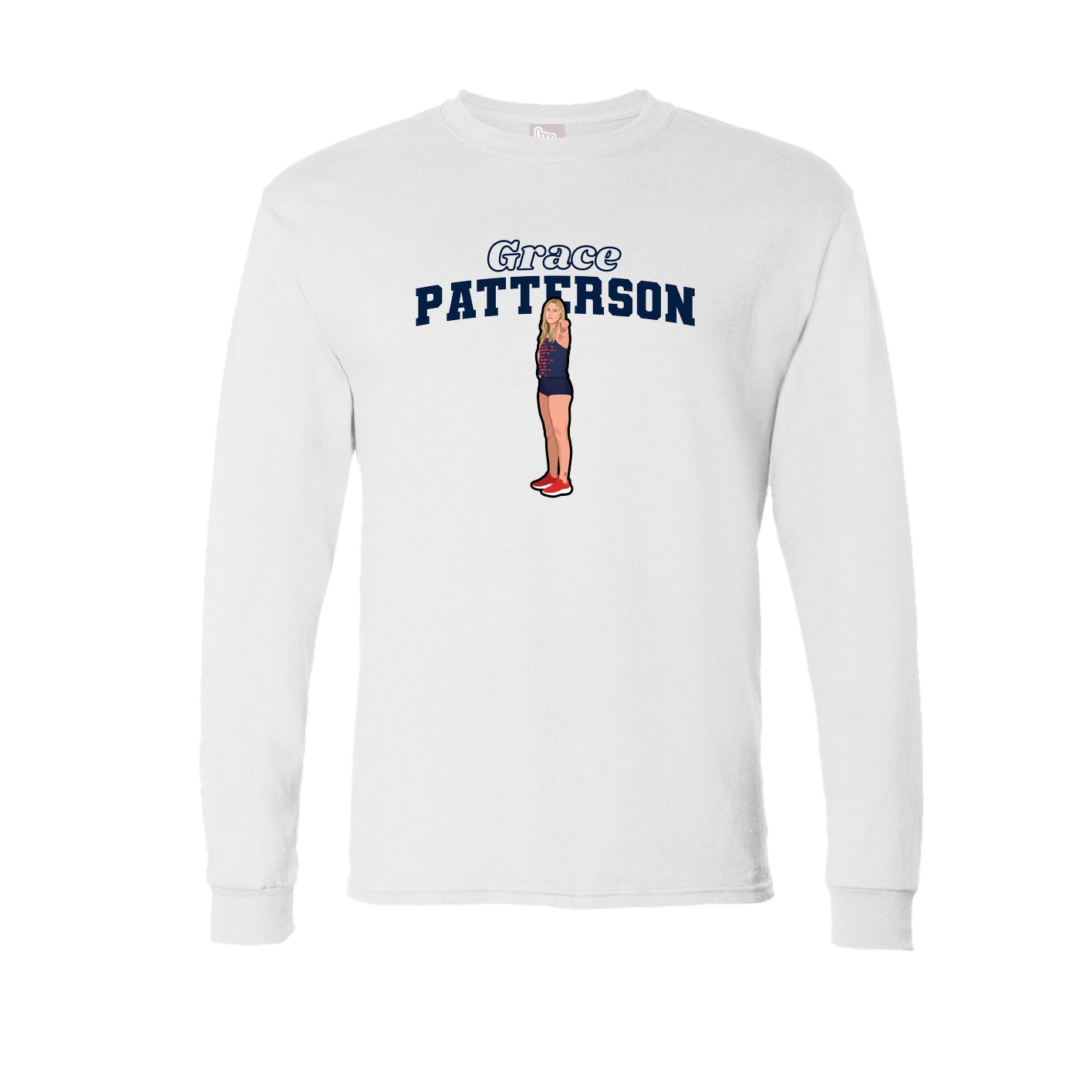 Long Sleeve Tee — Name Arch in White