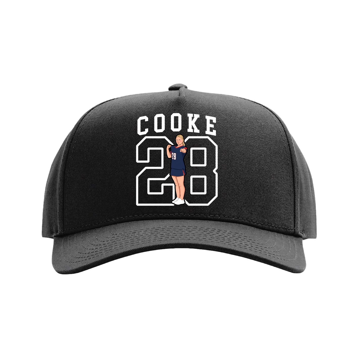 Full Fabric Five-Panel Champ Cap — Shirsey in Black