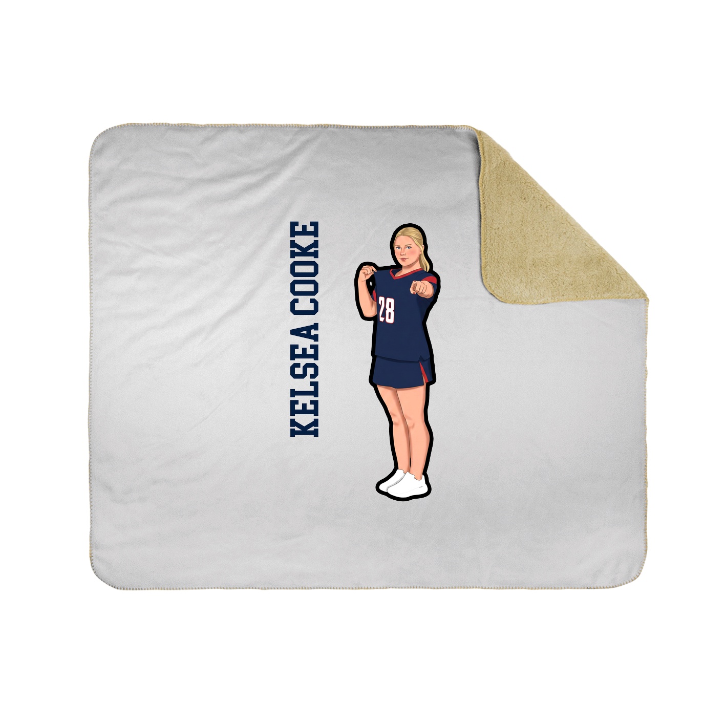 Throw Blanket — Name Vertical in White