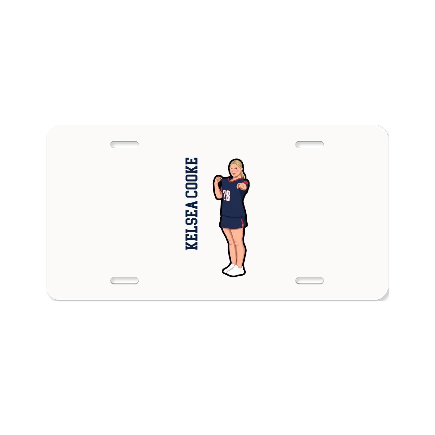 License Plate — Name Vertical in Classic