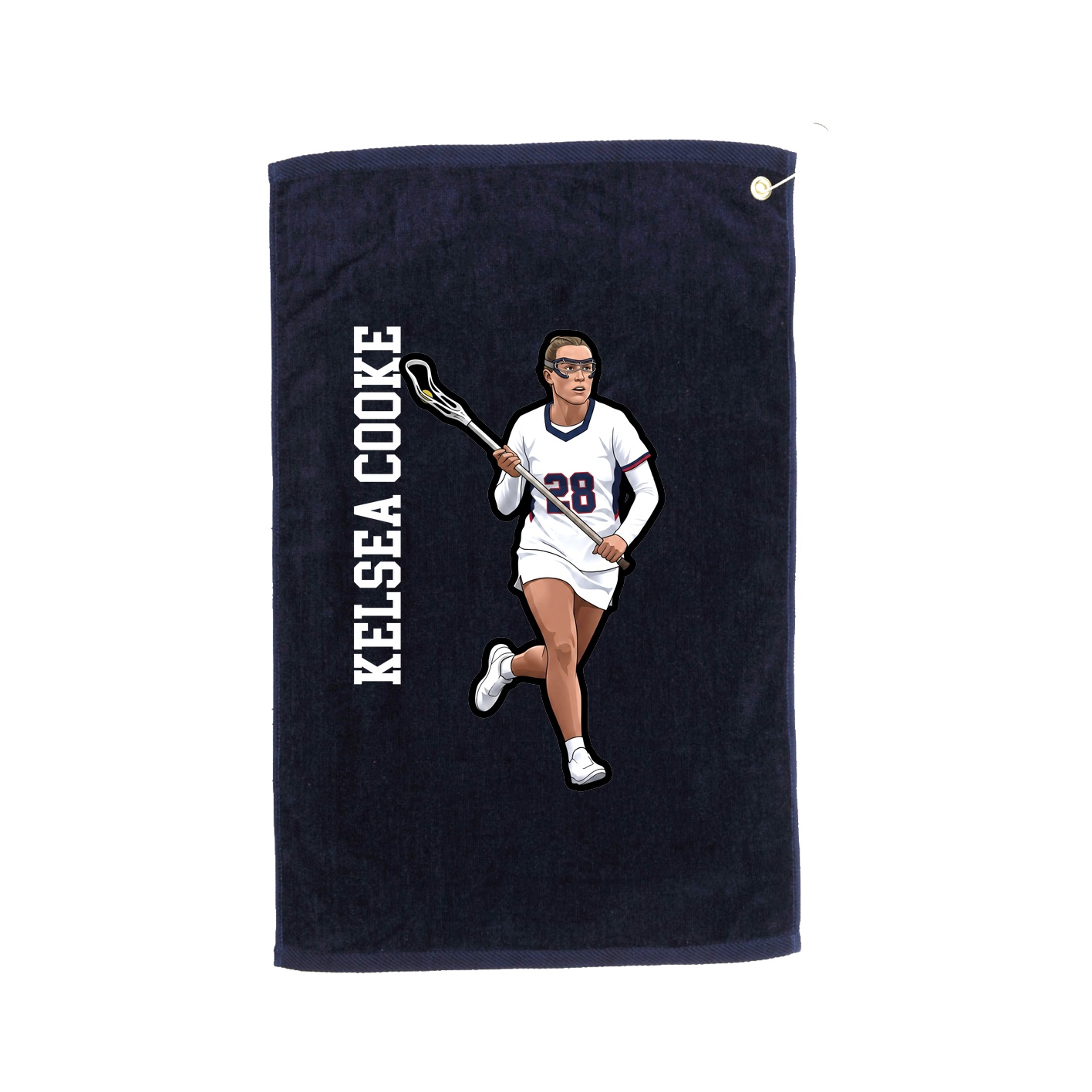 Golf Towel — Name Vertical in Navy