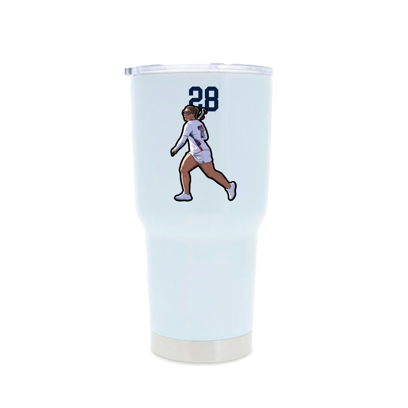 30oz Stainless Steel Tumbler — Number Top in White