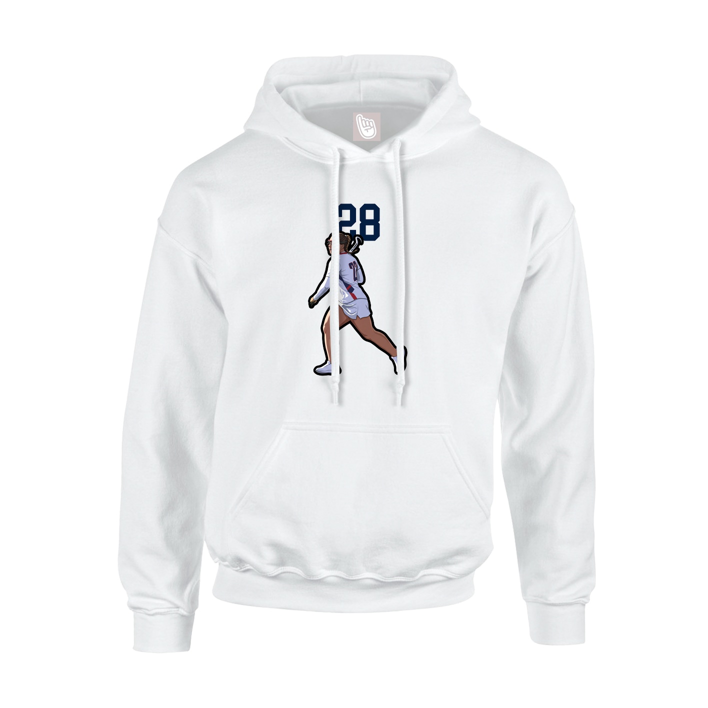 Youth Hoodie — Number Top in White