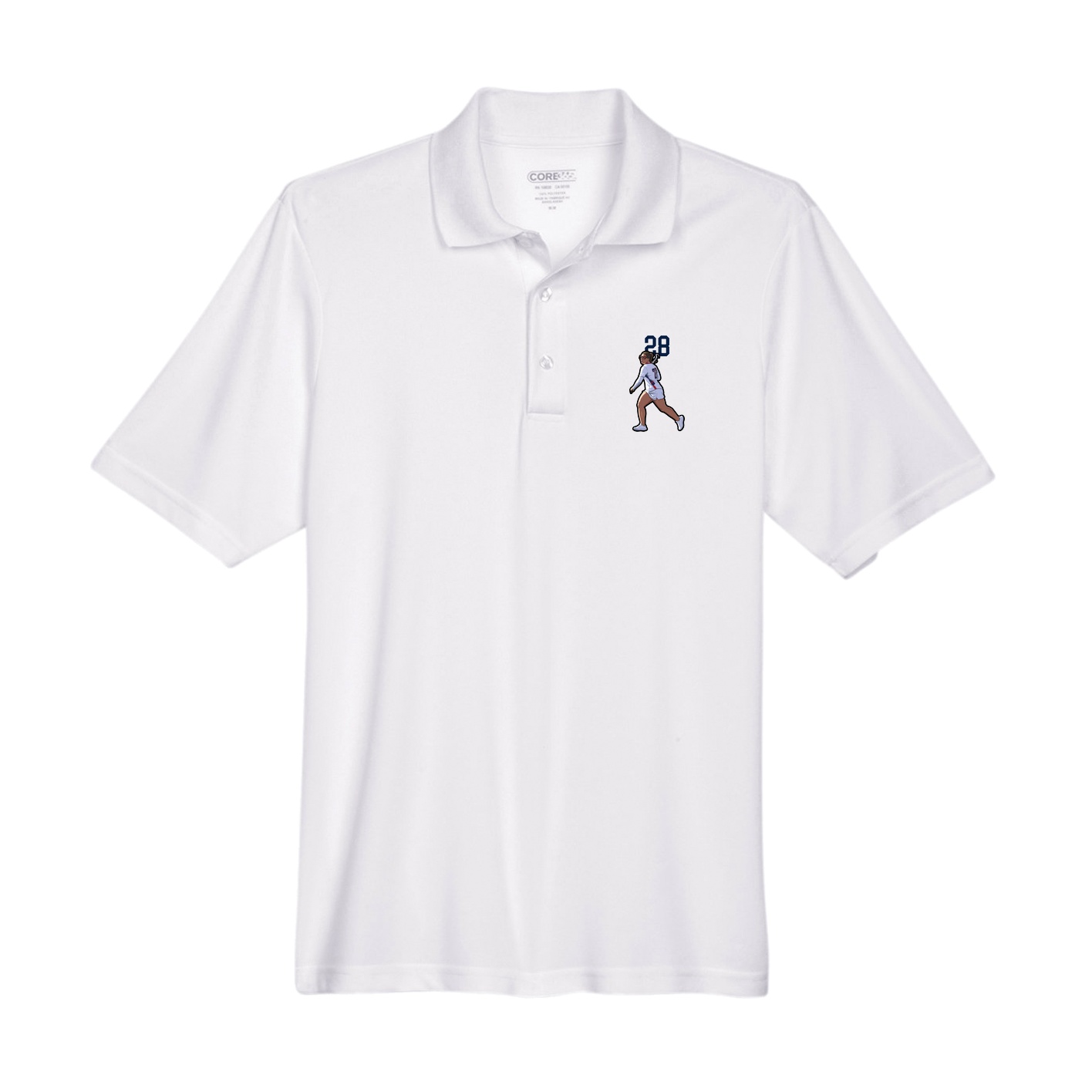 Performance Polo — Number Top in White