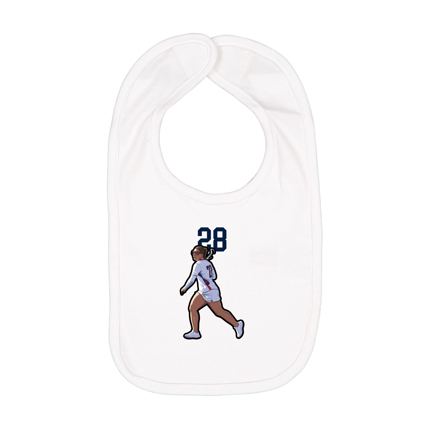 Infant Bib — Number Top in White