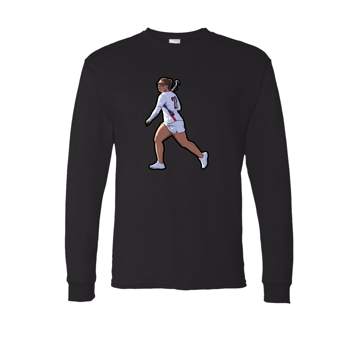 Long Sleeve Tee — Name Vertical in Black
