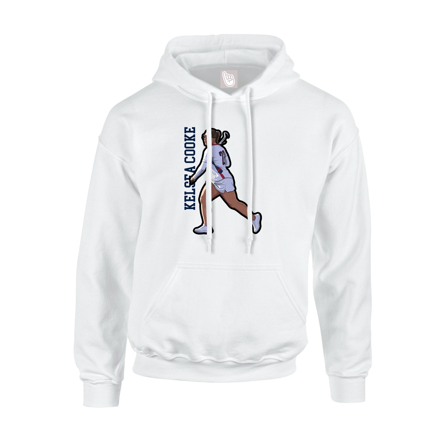 Hoodie — Name Vertical in White