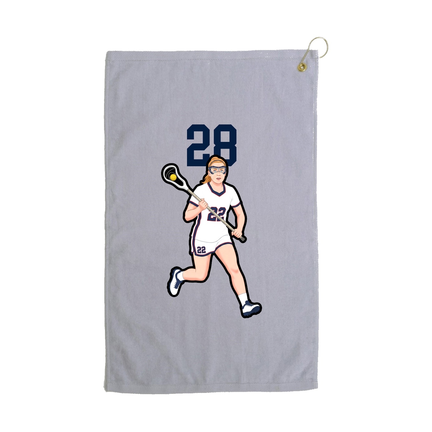 Golf Towel — Number Top in Grey