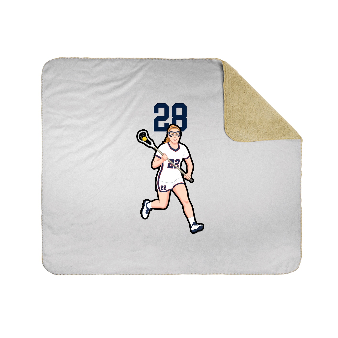 Throw Blanket — Number Top in White