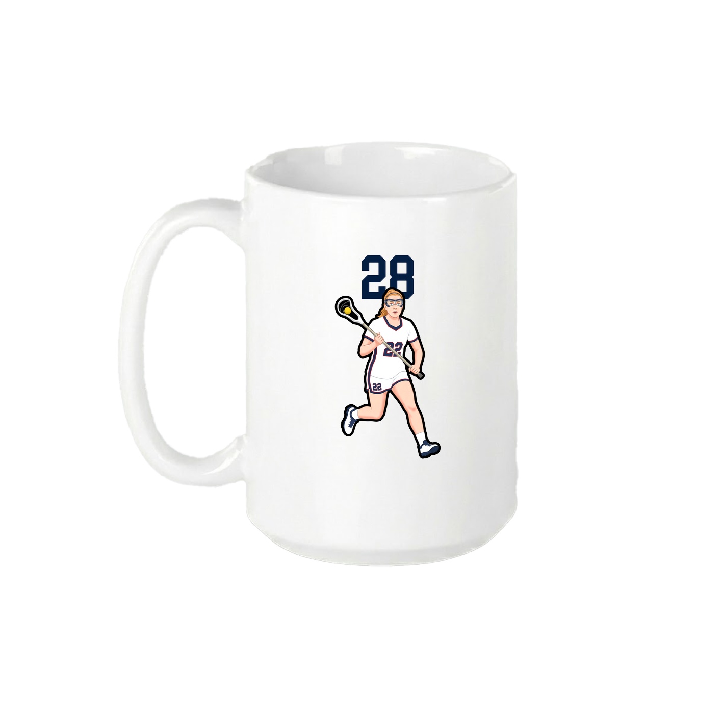 15oz Coffee Mug — Number Top in White