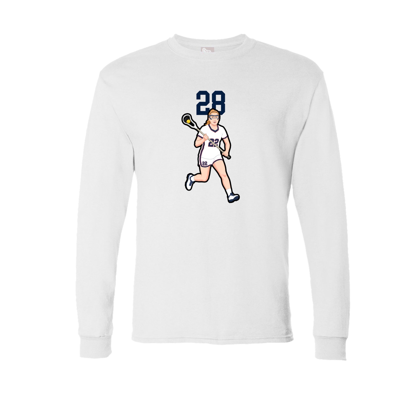 Long Sleeve Tee — Number Top in White