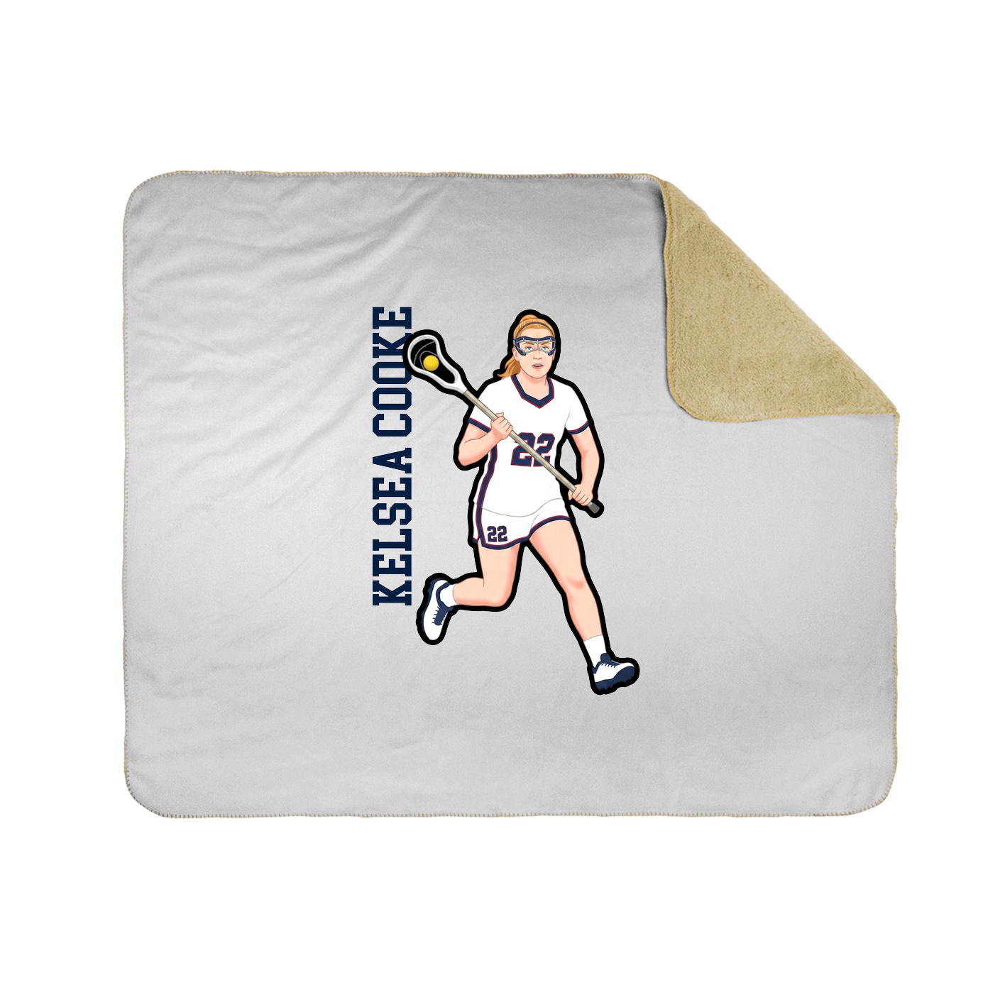 Throw Blanket — Name Vertical in White