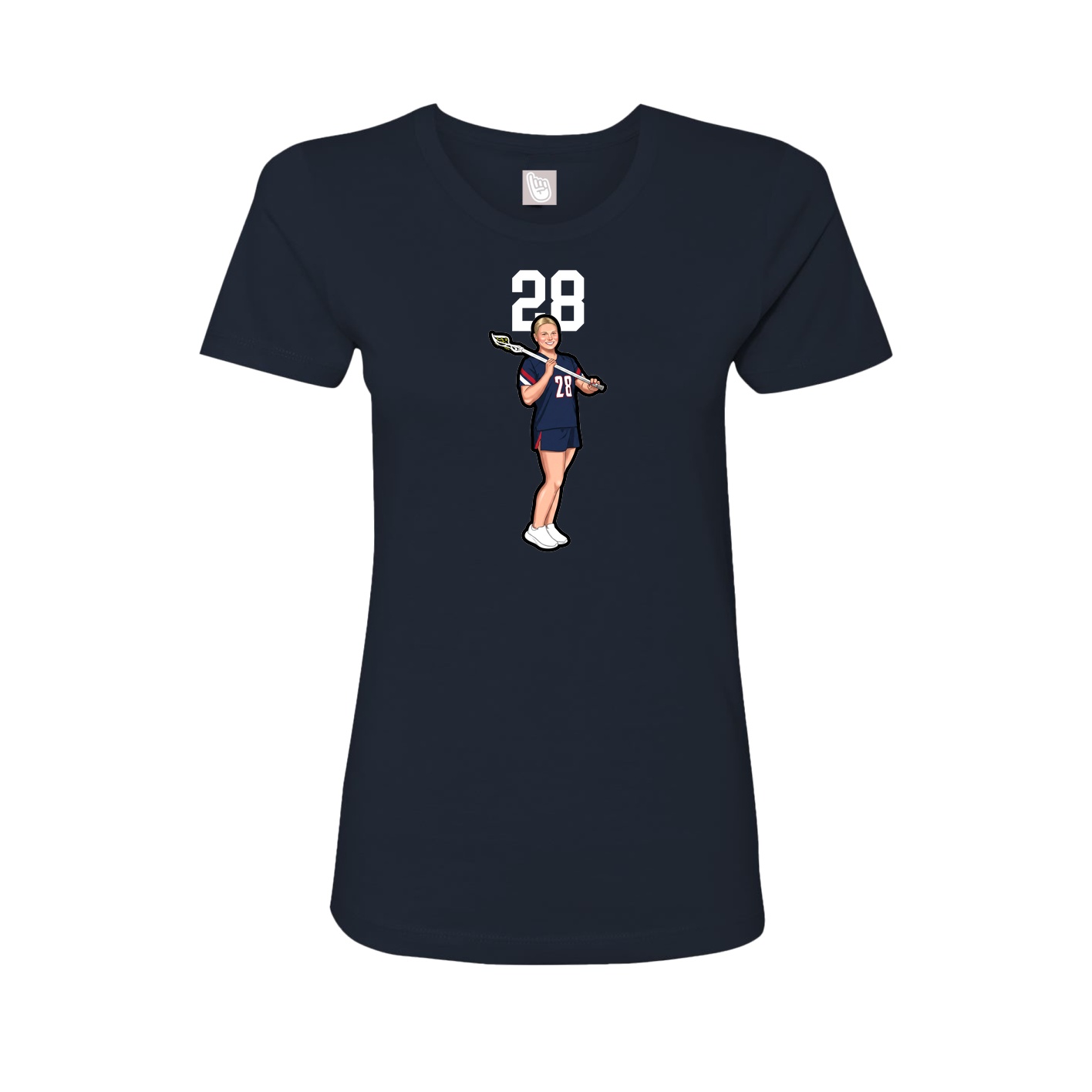 Womens Tee — Number Top in Navy