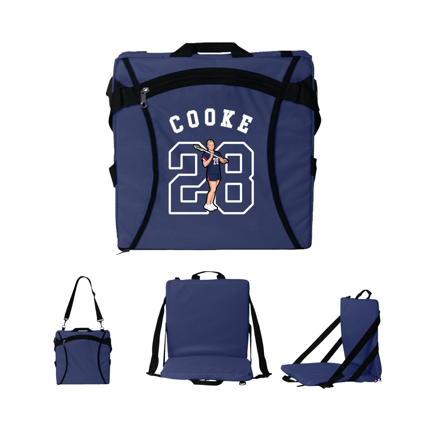 Folding Stadium Seat — Shirsey Arch in Navy