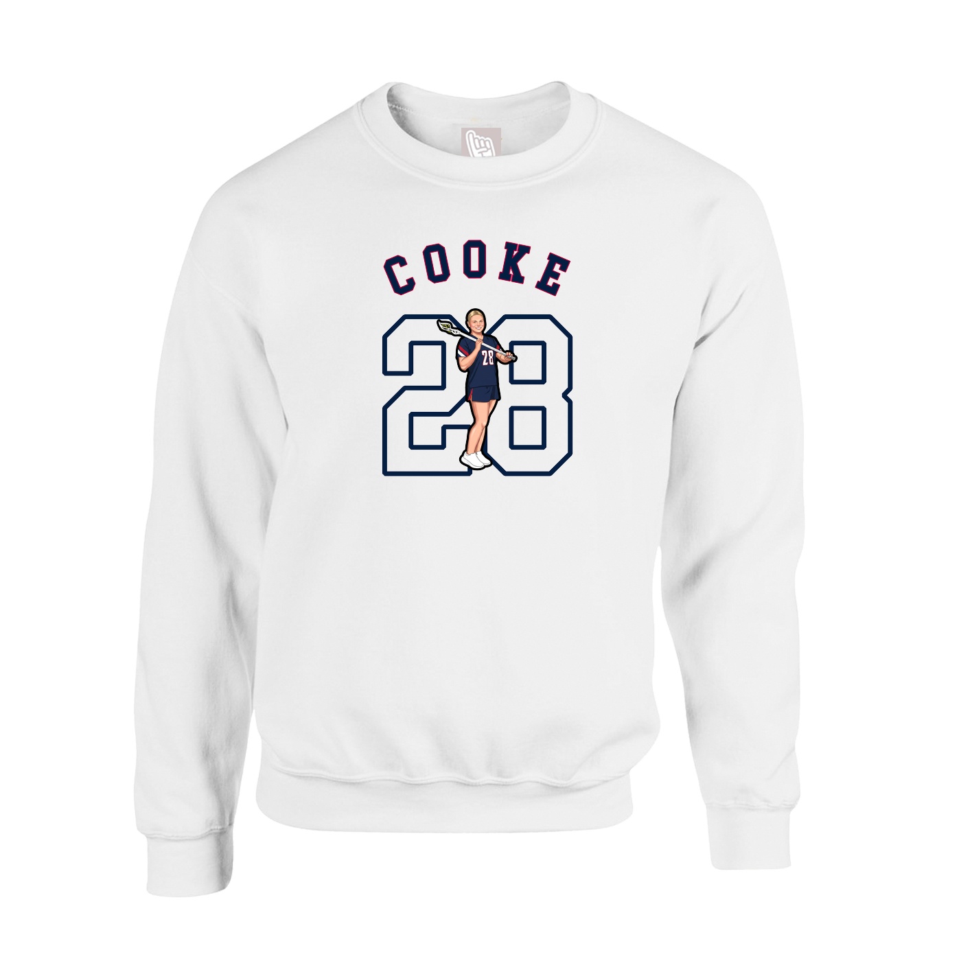 Fleece Crew — Shirsey Arch in White